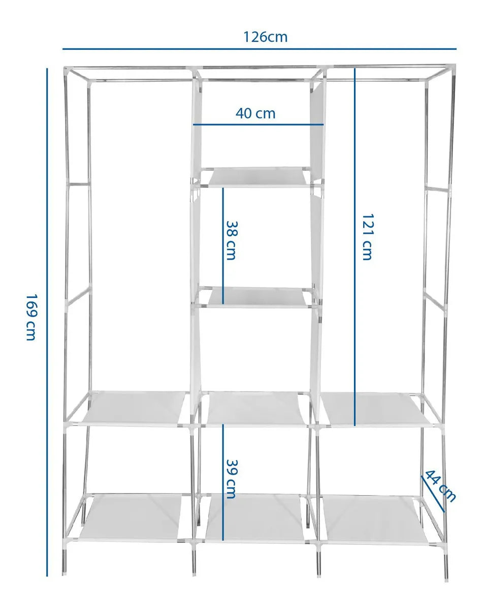 Armario 3 PUESTOS CLOSETDe Tela Portatil